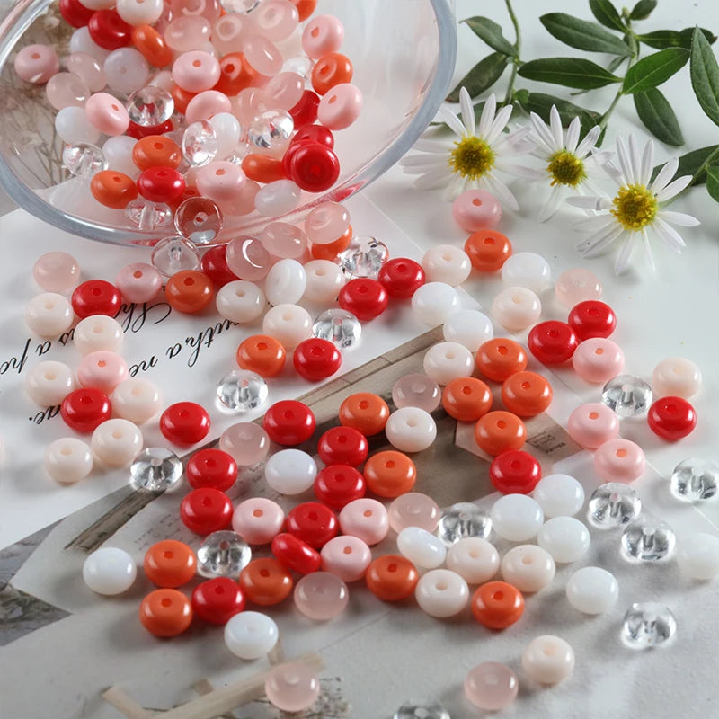50/100 stücke 3x6mm Neue Glas Seed Bead Abacus Form Spacer Lose Perlen für DIY Schmuck Machen armband Halskette Charms Zubehör