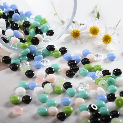 50/100 stücke 3x6mm Neue Glas Seed Bead Abacus Form Spacer Lose Perlen für DIY Schmuck Machen armband Halskette Charms Zubehör
