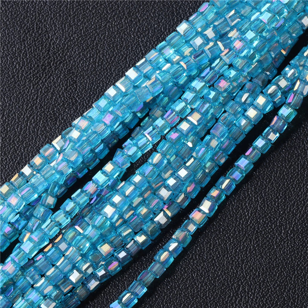 Heiße Natürliche Facettierte Stein Perle 2-3mm Kleine Quadratische Quarz Granat Glas Cube Lose Perlen Für Schmuck Machen hand Zubehör