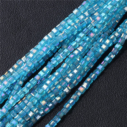 Heiße Natürliche Facettierte Stein Perle 2-3mm Kleine Quadratische Quarz Granat Glas Cube Lose Perlen Für Schmuck Machen hand Zubehör