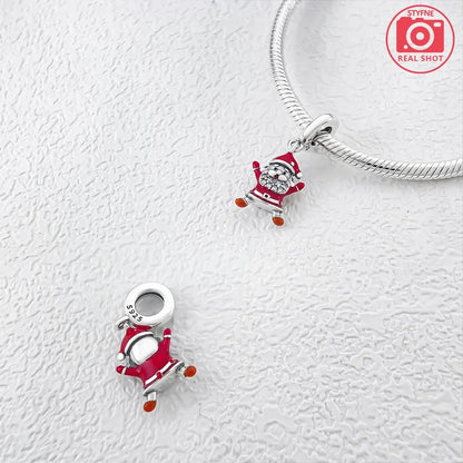 925 Silber Neue Weihnachten Weihnachtsmann Elch Schneemann Charms Perlen Fit Original Armbänder Party Geschenk DIY Schmuck für Frauen