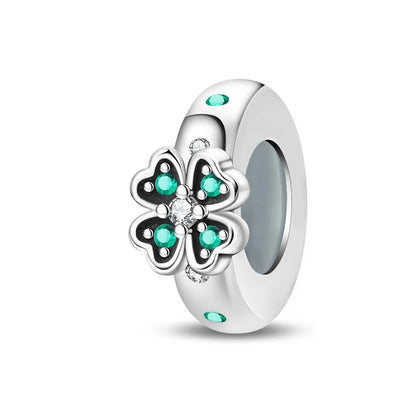 Niedlicher Raupenperlen aus 925er-Sterlingsilber, Schnecke und Bienen, vierblättriges Kleeblatt, baumelnder Charm, passend für Armbänder, bunte Anhänger-Geschenke