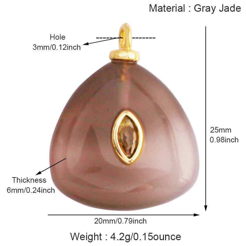 Jade Achat Amethyst Amazonit Wasser Gras Lapis Lazuli Charm Anhänger, 18K echt vergoldet Schmuck für Halskette Handwerk Herstellung S79