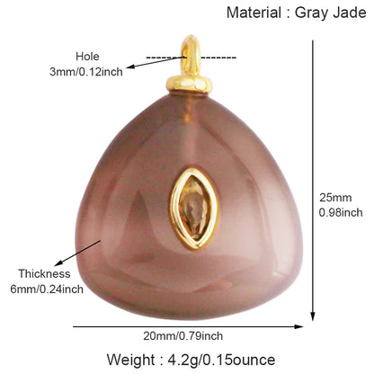 Jade Achat Amethyst Amazonit Wasser Gras Lapis Lazuli Charm Anhänger, 18K echt vergoldet Schmuck für Halskette Handwerk Herstellung S79