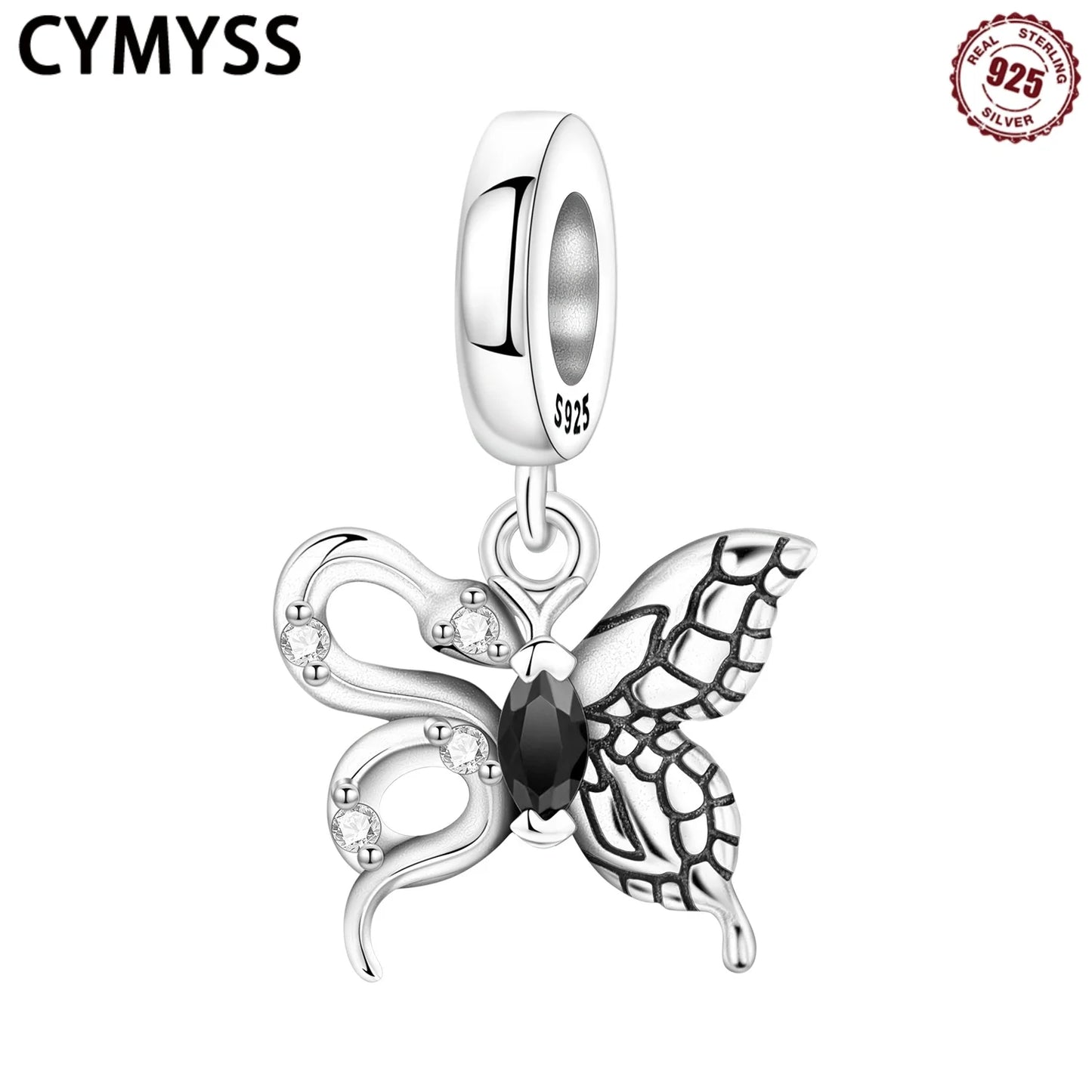 Heißer Verkauf S925 Sterling Silber Zirkon Schmetterling Schlange Anhänger Geburtstag Party Geschenk für Frauen Armreif Armband Halskette DIY Schmuck