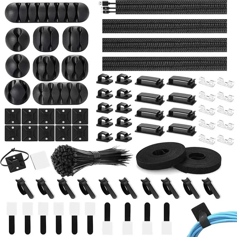 173-teiliges Kabel-Organizer-Clips, Büro-Kabelmanagement-Set, Kabelmanagement, Kabel-Organizer, Krawatte für Auto, Büro, Zuhause
