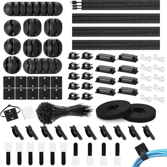 173-teiliges Kabel-Organizer-Clips, Büro-Kabelmanagement-Set, Kabelmanagement, Kabel-Organizer, Krawatte für Auto, Büro, Zuhause