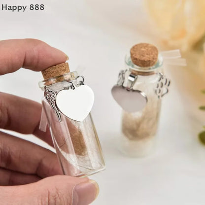 Haustier-Gedenkflasche mit 3 silbernen Accessoires – Aufbewahrung von Tierhaaren oder Fell für Hunde und Katzen, Andenken-Urnenbehälter