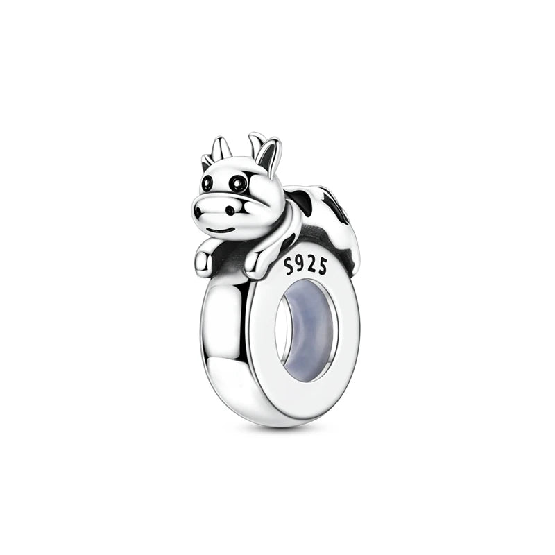 Neue Original 925 Silber Sterling Charms Perlen Anhänger Katze Hund Löwe Tiger Mädchen Junge Charms Fit Armband Frau Mode Schmuck Geschenk
