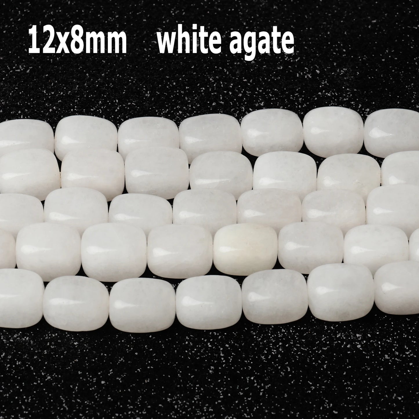 44 Arten weiße Chalcedon-Jade-Achat-Perle, Naturstein, Rondelle-Würfel, facettierte lose Perlen für Schmuckherstellung, Armbänder, Zubehör