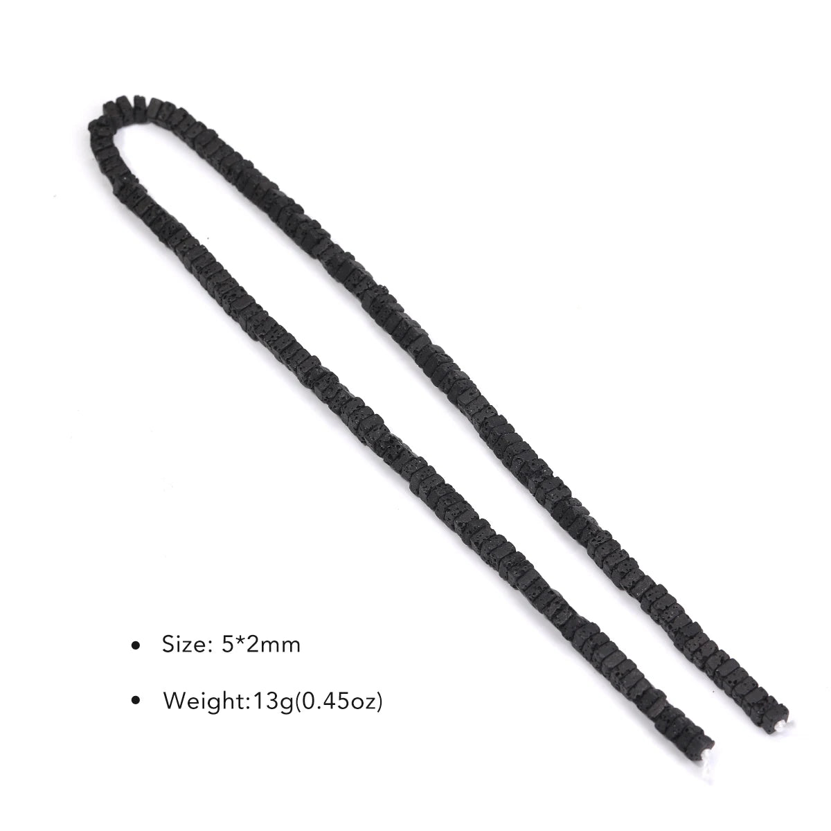 Piedras volcánicas natürliche schwarze Lava zylindrische quadratische Abacus-Steinperlen für Schmuckherstellung, DIY-Schmuck, Armbänder, handgefertigt