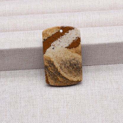 Charms Naturstein-Anhänger, rechteckig, natürlicher Rosenquarz-Kristall-Anhänger für die Herstellung von DIY-Schmuck-Halsketten, 25 x 40 mm