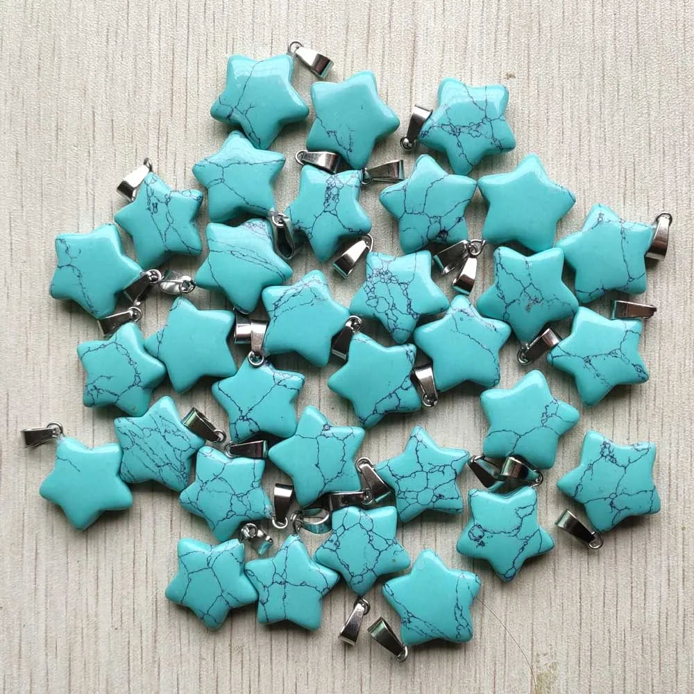 Gute qualität Verschiedene naturstein mix stern charms anhänger für diy schmuck zubehör machen 50 teile/los Großhandel