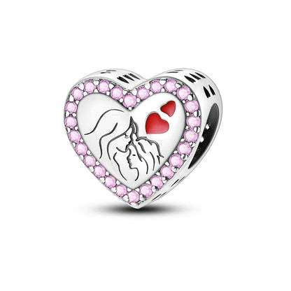 Neue 2025 925 Sterling Silber Charms Perlen Liebe Herz Rosa Original Charm Anhänger Fit Charm Armbänder DIY Schmuck Geburtstag Geschenk