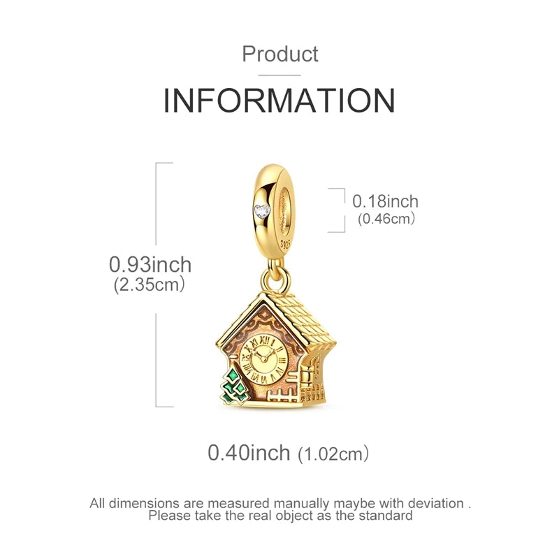 925 Silber Charms Perlen Goldenes Kreuz Krone Wal Kuckuck Uhr Anhänger Fit Original Armband Halskette Frauen Schmuck DIY Geschenke