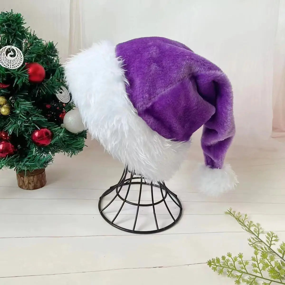 Weihnachtsmannmütze, Weihnachten, rosa, lang, Plüsch, Urlaub, rot, schwarz, für Erwachsene und Kinder, Unisex, 2024, Neujahr, festliches Partyzubehör