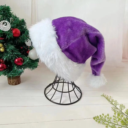 Weihnachtsmannmütze, Weihnachten, rosa, lang, Plüsch, Urlaub, rot, schwarz, für Erwachsene und Kinder, Unisex, 2024, Neujahr, festliches Partyzubehör