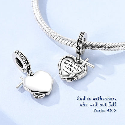 Charm Heiße Verkäufe 925 Silber Original Jesus Kreuz Charms Perlen Fit Anhänger Charm Armband Baumeln für Frauen DIY Edlen Schmuck Machen