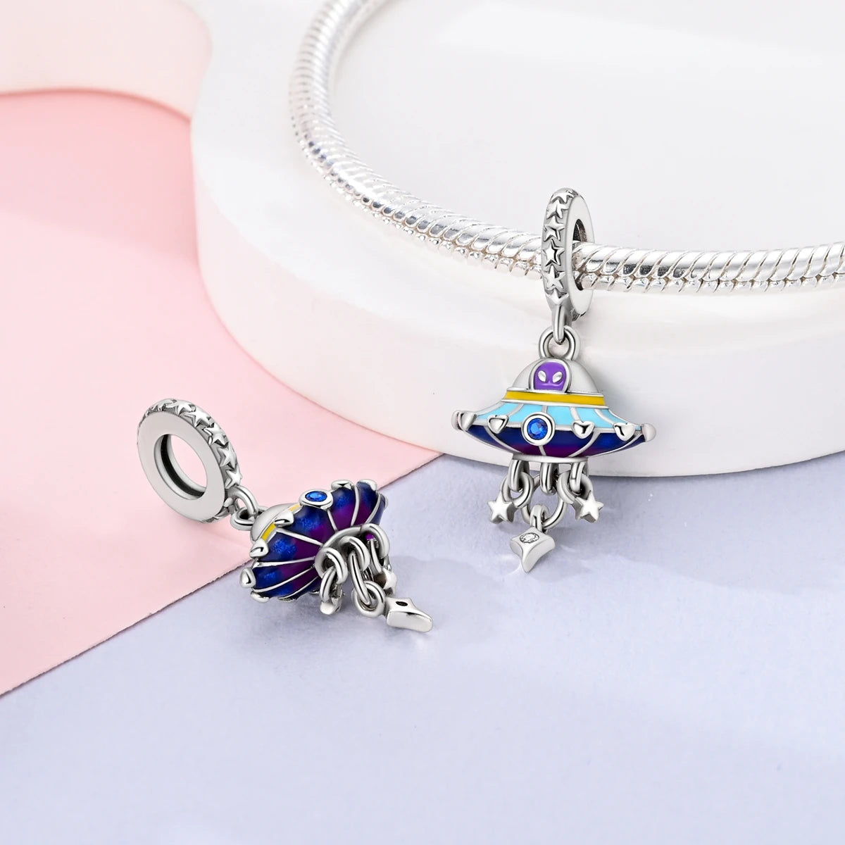 925er Silber vergoldete baumelnde Charms-Perlen für Original-Armbänder, DIY-Modeschmuckherstellung