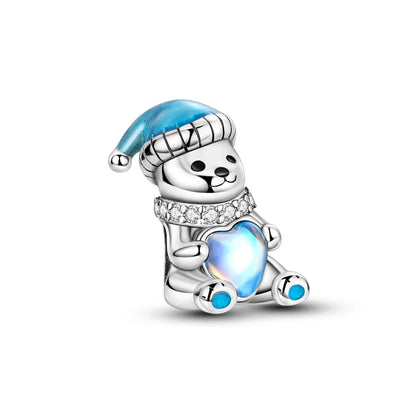 Blue Series Charm-Anhänger aus 925er-Sterlingsilber, Saphir, Baum des Lebens, Flasche, Elefant, Planet, Ozean, Herz, passend für DIY-Armbänder, Halsketten, Geschenke