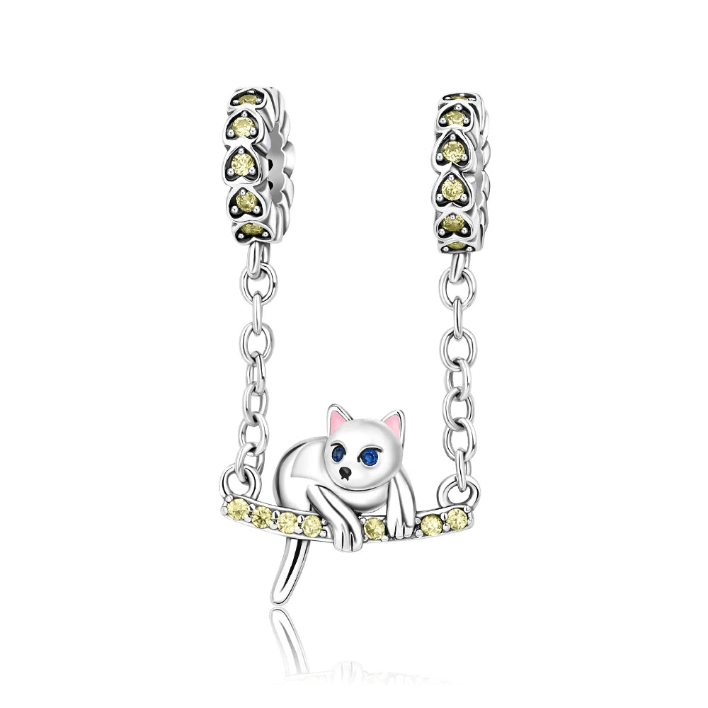 Animal Series Charms aus 925er-Sterlingsilber, Kaninchen, Katze, Pfau, Elefant, Türkei, Hund, passend für DIY-Armbänder, Halsketten, niedliche dekorative Geschenke