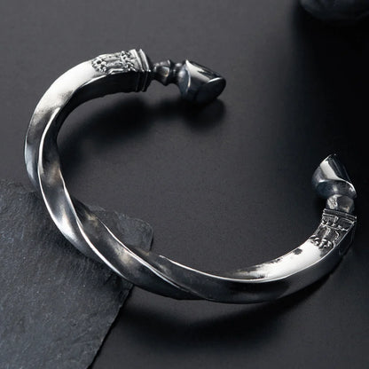 Vintage Krieg Pferd Huf Twist Manschette Armreifen männer 316L Edelstahl Mode Offene Armbänder Punk Amulett Schmuck Dropshipping