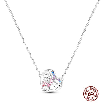 925 Sterling Silber blau Teufel Augen Palme Original Halskette Einhorn überlappen runde funkelnde Anhänger für Frauen Luxus Schmuck Geschenk