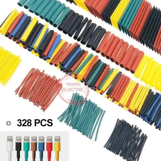 328 teile/satz Sleeving Wrap Draht Auto Elektrokabel Rohr Kits Schrumpf schlauch Schlauch Poly olefin 8 Größen gemischte Farbe