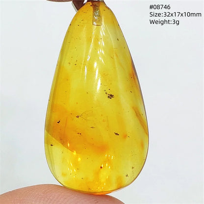 Natürlicher Piebald-Bernstein-Anhänger, gelber Bernstein, 36 x 23 x 14 mm, Edelstein-Anhänger, Halskette, Schmuck, AAAAA