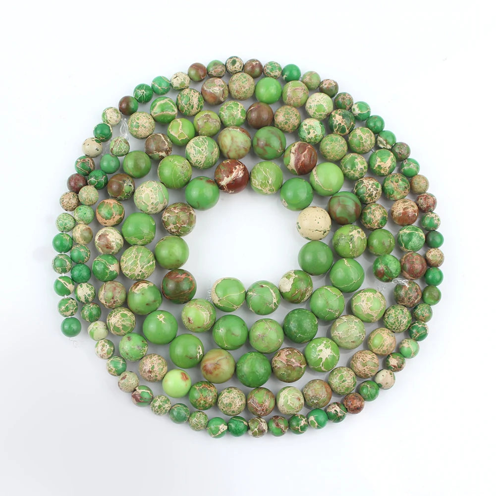4/6/8/10mm Naturstein Meeressediment Imperial Jaspis Runde Lose Perlen für Schmuck Machen Handarbeiten diy Charms Armband 15''