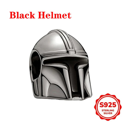 925 Sterling Silber Charms Heiße Star Wars Serie Mandalorianer Helm Anhänger Perlen Original Damen Armbänder DIY Schmuck Geschenke