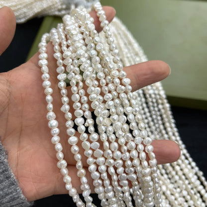 4-5mm Unregelmäßig Geformte Natürliche Süßwasserperlen Halbfertige Perlen für Schmuckherstellung DIY Damen Halskette Armband Zubehör