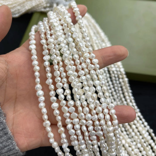 4-5mm Unregelmäßig Geformte Natürliche Süßwasserperlen Halbfertige Perlen für Schmuckherstellung DIY Damen Halskette Armband Zubehör