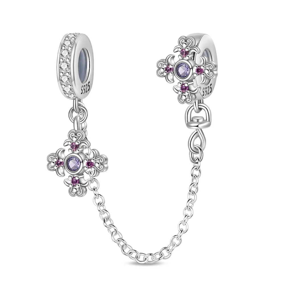 Lila Serie 925 Sterling Silber Maiglöckchen Rose Meerjungfrau Hexenhut Charm Passend für DIY Armband Halskette Charmante Geschenke