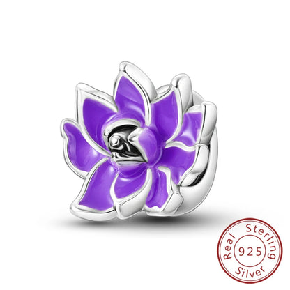 Frühling Charms Perlen Anhänger 925 Sterling Silber Blume Schmetterling Libelle Pilz Charms Fit Armband Frau Mann DIY Schmuck