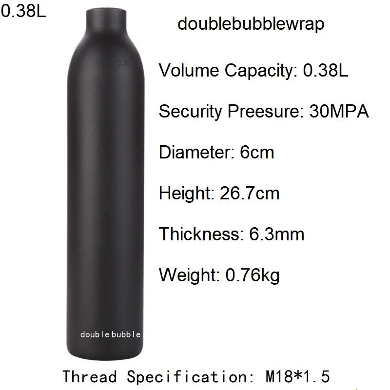 0,22 L-0,5 L Aluminium Flasche Tank 4500 PSI Tank Zylinder Tauchen Aquarium Pflanze CO2 Tank Tauch Sauerstoff Tank gewinde M18 * 1,5