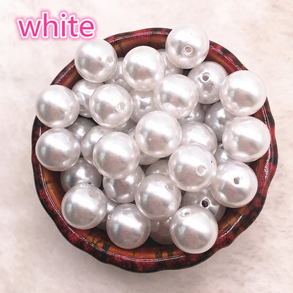 NEUE 6mm-16mm Gerade Löcher/Kein Loch Weiß Elfenbein Runde Imitation Kunststoff Perle Spacer Lose perlen Für Schmuck Zubehör Perlen