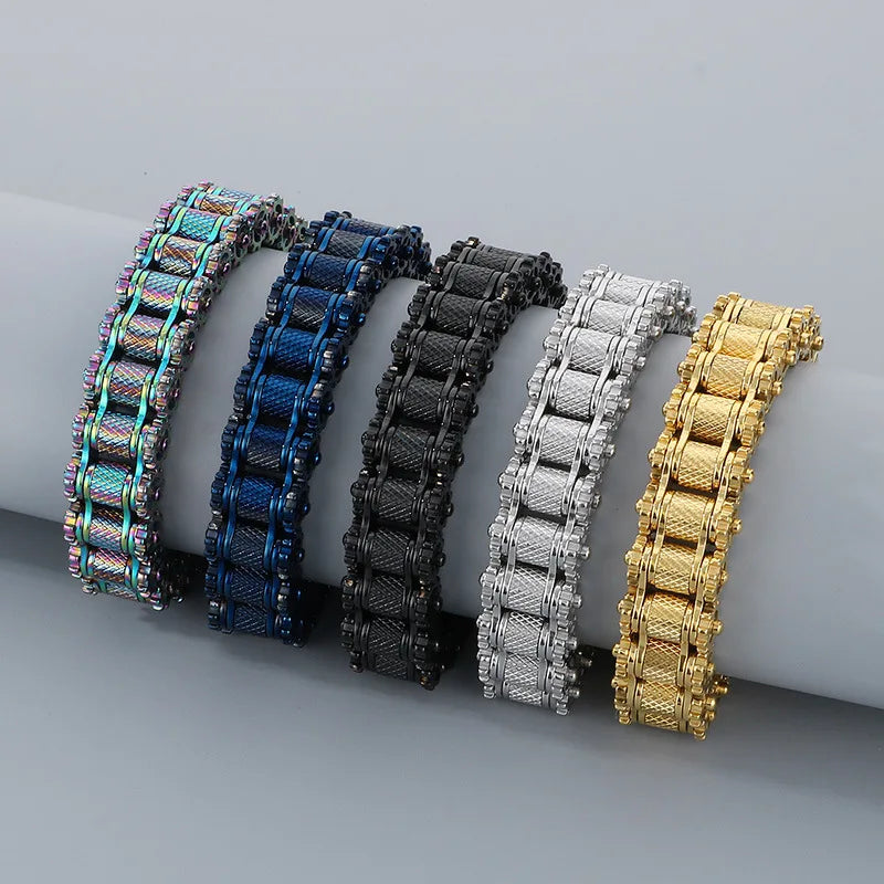 Retro Schwere Bürste Edelstahl Motorrad Kette Armband 11/13 MM Breite Herren Frauen Bike Biker Armbänder Hip-Hop Schmuck 19-23 cm