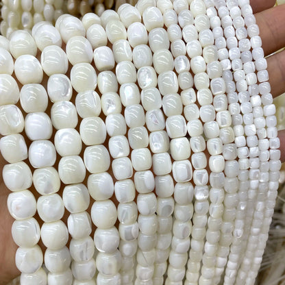 4 6 8 10 MM Natürliche Weiße Perlmutt Mopp Shell Lose Spacer Perlen Für Schmuck Machen DIY Armband halskette Zubehör