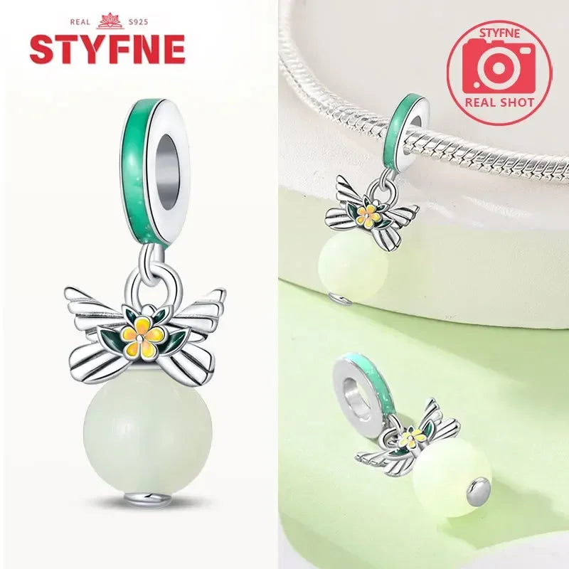 Sterling Silber 925, Fantasie, buntes Herz, Charm-Planeten-Anhänger, Perlen, passend für Original-Armband, Perle für Frauen, edler Schmuck, Geschenk