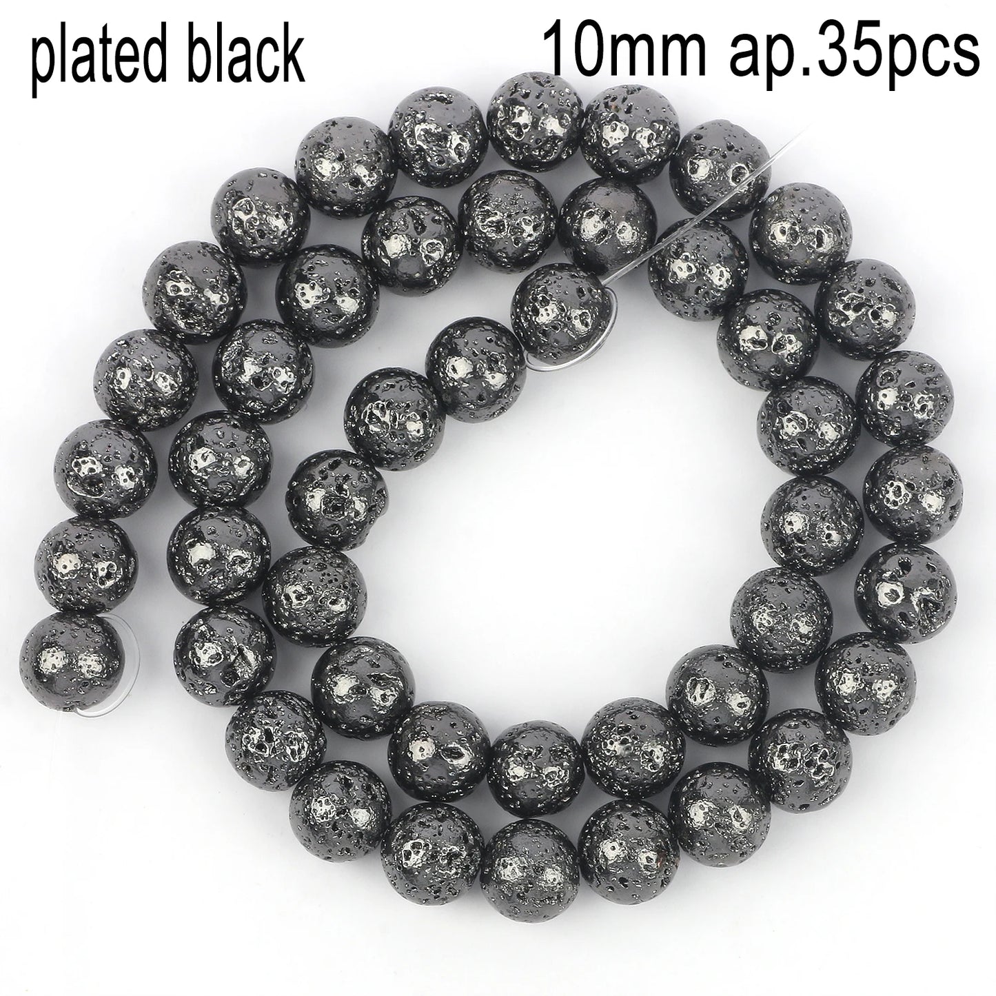 Schwarze vulkanische Lavagesteinperlen, Mineralperlen, Charms, Rohrwürfel, runde geometrische Formperlen für Schmuckherstellung, DIY-Armband