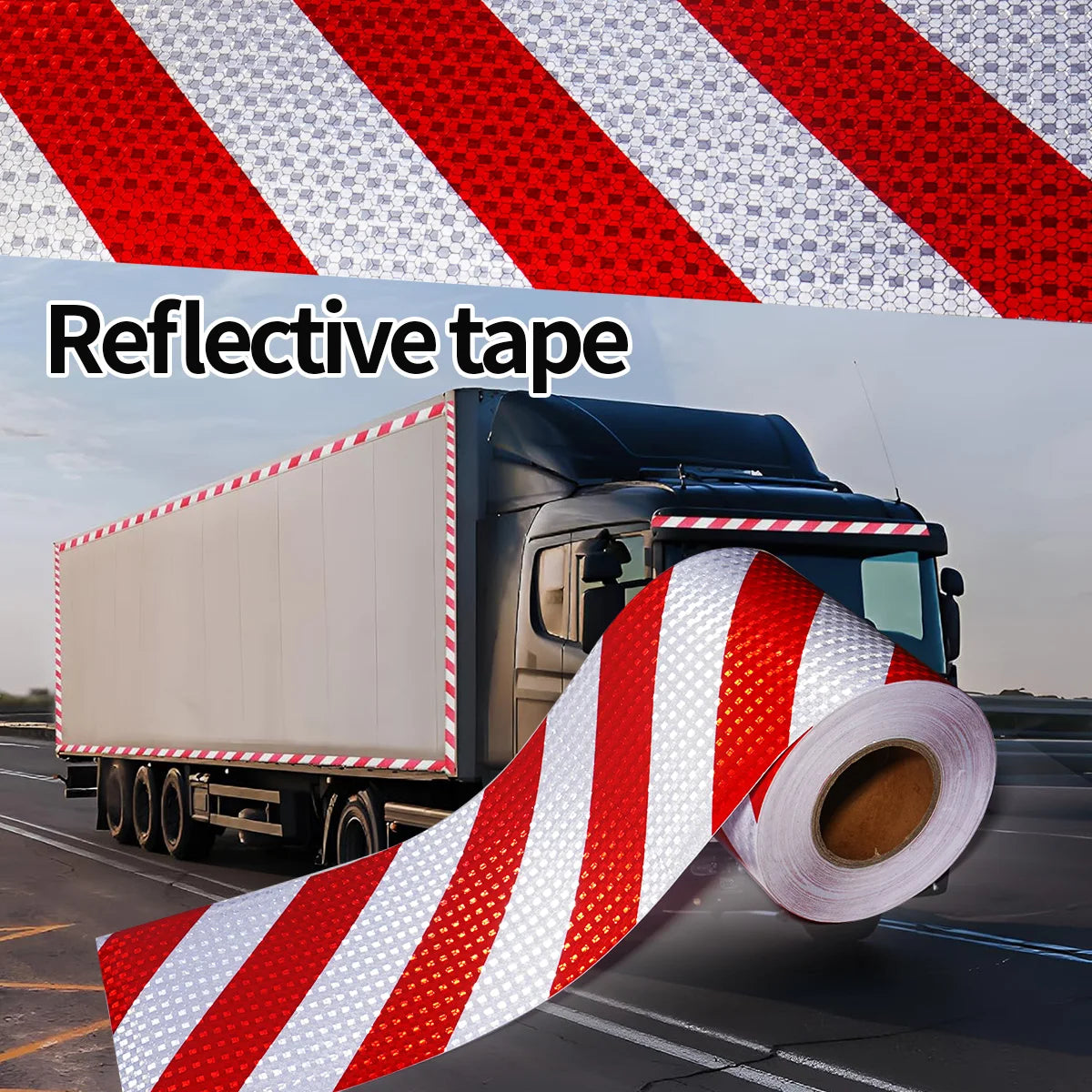 Reflektierendes Sicherheitswarnband, selbstklebender, glänzender Twill-Druck für die Fahrzeugwarnung, reflektierendes Klebeband