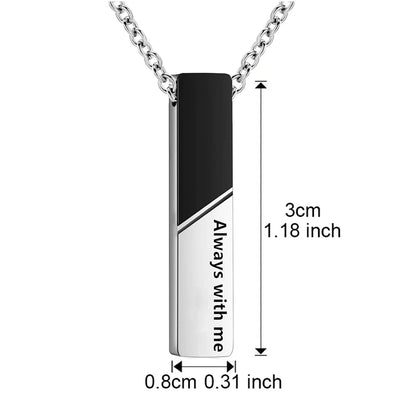 Urn Necklaces for Ashes and Keepsakes, Stainless Steel, Cube Pendant, Urn Necklace for Cremation