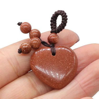 Natürliche Stein Keychain Charms Herz Rot Achate Amethysten Opal Anhänger für Schmuck Machen Halskette Keychain Geschenk