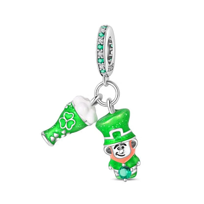 Glücksbringer aus 925er-Sterlingsilber mit vierblättrigem Kleeblatt, Hufeisenkrabbe, Marienkäfer-Zahlen-Charm, passend für DIY-Armbänder, Halsketten, Gesundheit, Glücksgeschenke