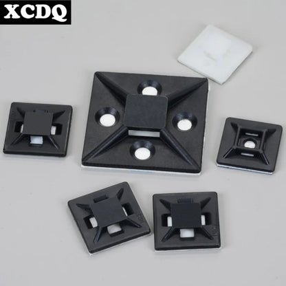 100 Stück selbstklebende Nylon-Kabelbinderhalter, Kabelbinder, fester Sitz, PA66, Kunststoff-Kabelklemmen, 3 m, 1600 t, stark klebende Kabelbinderhalterung