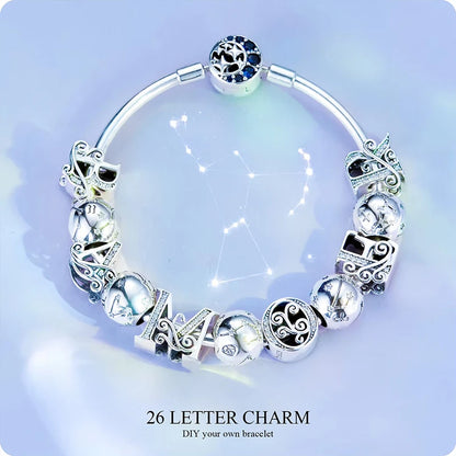 BAMOER Vintage-Charms aus 925er-Sterlingsilber mit zwölf Sternbildern, Sternzeichen-Perlen, passend für Charm-Armbänder, Halsketten zum Selbermachen, SCC1218