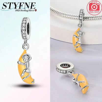 Charm-Anhänger aus 925er-Sterlingsilber, Vintage-Stil, blaues und weißes Porzellan, Teetasse, Perlen, passend für Original-Armbänder, Schmuck, Geschenk