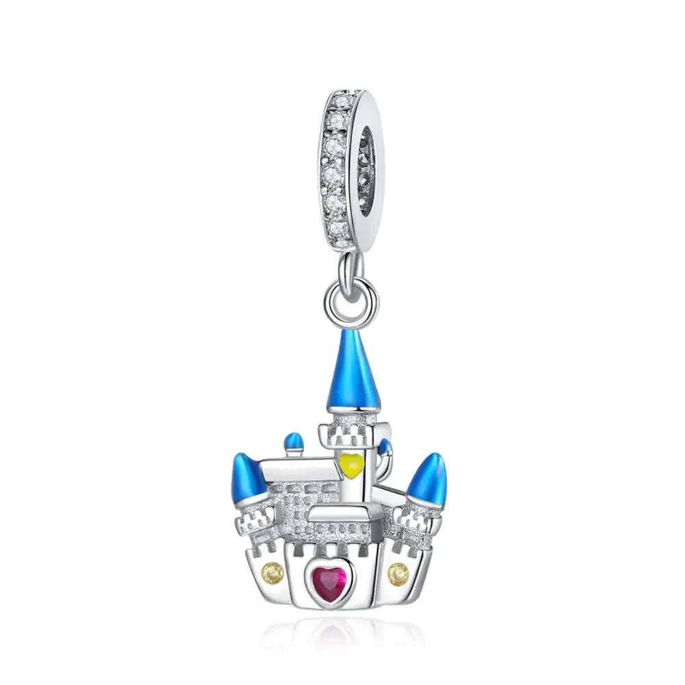 Vergnügungspark-Charm aus 925er-Sterlingsilber, Riesenrad, Achterbahn, Zirkus, Clown, Karussell, passend für DIY-Armbänder, Halsketten, Souvenir