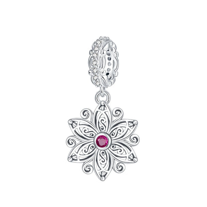 Lotusblüten-Anhänger aus 925er-Sterlingsilber, hypoallergen, Charm-Perle, rosa Zirkon, eingelegt, passend für Armbänder, Schmuck, Geschenk für Frauen
